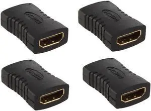 4Pack HDMI Coupler 4KHDMI Adapter Female to Female HDMI Connector Support 3D 4K1080P HDMI Extender for HDTV Roku TV stick Chromecast, Nintendo Switch Xbox One PlayStation PS3/4 Laptop PC