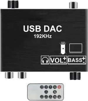 192Khz Digital to Analog Audio Converter Support Volume Control, Digital Toslink SPDIF Coaxial USB to Analog L/R RCA 3.5mm Adapter for HDTV Blu-Ray DVD PS3 PS4