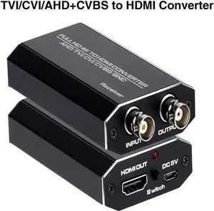AHD TVI CVI CVBS to HDMI Converter Adapter, Multimedia Full HD 720P 1080P 3MP 4MP 5MP 8MP BNC to HDMI Video Adapter for Monitor HDTV DVR