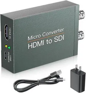 1080P@60Hz HDMI to Two SDI Converter,HDMI to SDI Adapter HDMI in to Two SDI Output SD-SDI HD-SDI 3G-SDI Video Converter Adapter for SDI Monitor HDTV