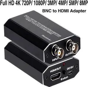 TVI/CVI/AHD+CVBS to HDMI Converter,Full HD 4K 8MP/5MP/4MP/3MP/1080P/720P BNC to HDMI Converter Adapter for Monitor HDTV DVR