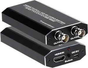 1080P HDMI to Dual AHD Converter HDMI To BNC Video Converter Adapter - CCTV Outdoor Home Security Surveillance IP Camera System AHD DVR NVR Video Recorder