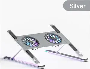 Laptop Tablet Stand with 2 High-speed Cooling Fan, Adjustable Height Laptop Tablet Stand for Desk, Ergonomic Portable Computer Stand Riser for MacBook Pro/Air 11-17.3" Laptop Tablets