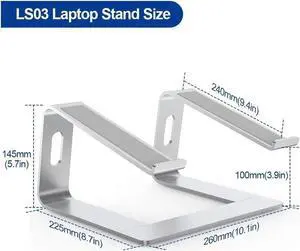 Laptop Stand for Desk Portable Laptop Stand Adjustable Height Detachable Laptop Holder Non-Slip Aluminum MacBook Computer Stand Anti-Slip Laptop Riser Compatible with 10-16 inch Laptops