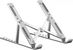 Foldable Laptop Stand for Desk Aluminum Computer Stand Holder Ergonomic Anti-Slip Laptop Riser for Desk Adjustable Notebook Stand for Laptop Compatible up to 15.6 inches Notebook Tablet