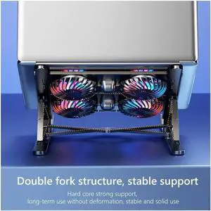 Laptop Tablet Stand with 4 High-speed Cooling Fan Computer Laptop Tablet Stand Adjustable Foldable Ergonomic Portable Desktop Holder Compatible with MacBook,iPad 10-13.5" Laptop Tablets