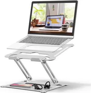 Laptop Stand Notebook Stand Riser Aluminum Foldable Computer Stand, Compatible with All Laptops 10-17" MacBook Pro, iPad Air(Z19-Silver)