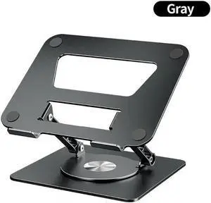 Foldable Swivel Adjustable Laptop Stand Ergonomic Laptop Riser for Collaborative Work Dual Rotary Shaft Fully Foldable for Easy Storage, Fits MacBook / All Laptops up to 17.3 inches,Gray