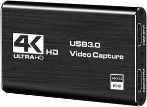 4K USB 3.0 Video Capture Card HDMI-compatible 1080P 60Hz HD Video Recorder Grabber For PS4 OBS Game Recording Live Streaming (OZC3)