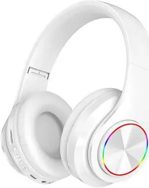 Gemdeck Bluetooth Headphones, Foldable Wireless and Wired Stereo Headset Micro SD/TF, FM for Cell Phone,PC White