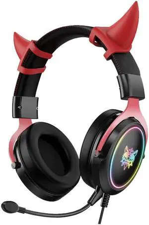 Gemdeck Headphones Anime Devil Cat Ears Cartoon Headphones