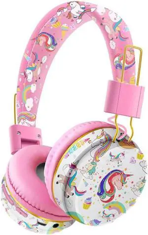 Gemdeck Kids Headphones, Wireless headphones for kids Unicorn headphones for girls Bluetooth headphones