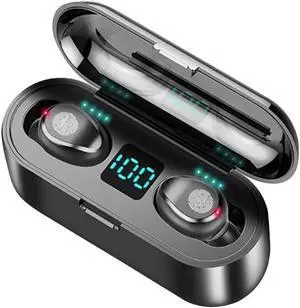 Gemdeck Bluetooth Wireless Headphones In-Ear Earphones Earbuds With Led Display Black