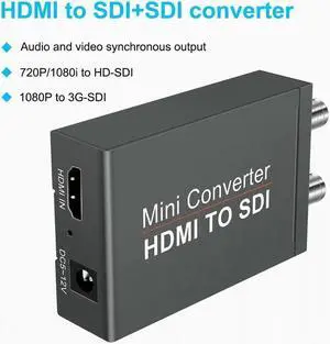 HDMI to SDI Converter with Audio Embedder 3G/HD/SD-SDI Auto Format Detection, Stereo Audio Embedder, Support SDI/HD-SDI/3G-SDI for SDI Monitor HDTV
