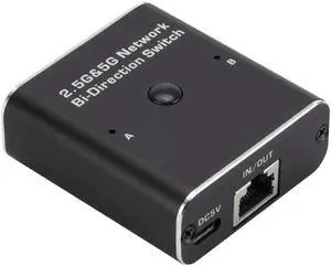 2.5G/5G Gigabit RJ45 Network Ethernet Adapter Switch, Ethernet Selector LAN Ethernet Splitter Adapter with USB Power Cable Suitable Super Cat5,Cat5e,Cat6,Cat7, Cat8