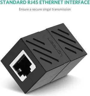 RJ45 Coupler In Line Coupler Cat7 Cat6 Cat5e Ethernet Cable Extender Adapter Female to Female (Black)
