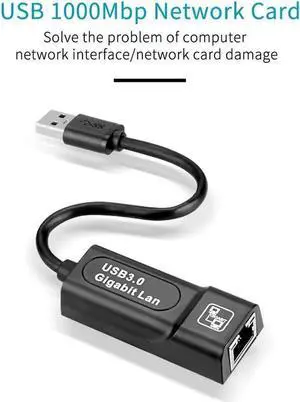 USB 3.0 TO Ethernet USB Hub Supporting RJ45 10/100/1000 Mbps Ethernet Network USB Hub Compatible with iMac Macbook Microsoft Surface Tablet Laptop PC Computer