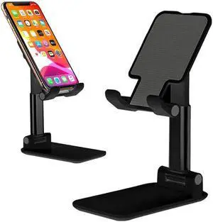 Desktop Cell Phone Stand Height Adjustable[2022 Updated T9]Foldable Phone Stand,Portable Tablet Stand Smartphones Desk Holder with Anti-Slip Design for 4-12.9In iPad/Tablet/ Phone(Black)