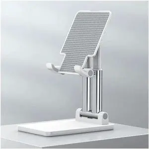 New Desk Mobile Phone Holder Stand For iPhone iPad Xiaomi Adjustable Desktop Tablet Holder Universal Table Cell Phone Stand for 4-12.9''iPhone 13,iPad,Tablet, Kindle and More, White