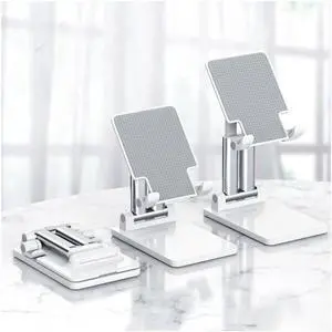 Cell Phone Stand for Desk [Full Foldable & Adjustable] Compatible with iPhone 13 Samsung Galaxy S21 S20 Note 20 etc Mobile Phone Stand Holder 4-12.9'' iPhone 13,iPad,Tablet, Kindle,White