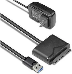 USB 3.0 to SATA Converter for Universal 2.5"/3.5" SATA HDD/SDD Hard Drive Disk, Hard Drive Adapter with 12V/2A Power Adapter & USB 3.0 Cable (UT-3112)