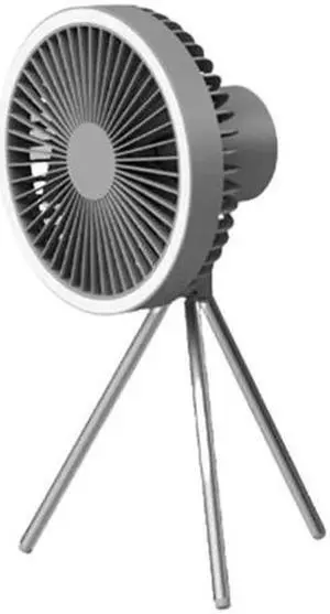 Gemdeck Portable Rechargeable Tripod Fan, Battery Operated Fan with Tent Hook Gray