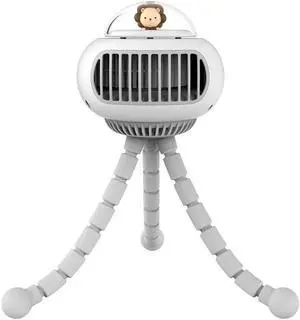 Gemdeck Mini Flexible Air Conditioner 3600mAh Chargeable Stroller Cooling Fan 130° Auto Rotation 4-gear Wind Handheld for Outdoors Quiet