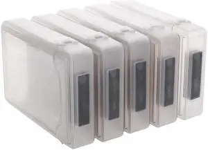 5 Pcs 3.5" IDE SATA HDD Hard Drive Disk Plastic Storage Box Case Enclosure Cover