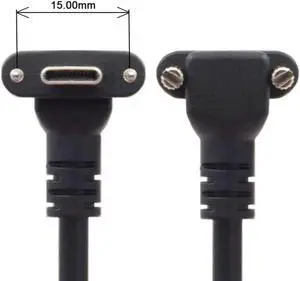 USB 3.1 Type-C Dual Screw Locking to USB3.0 Data GL3523 Repeater Cable 90 Degree for Camera Oculus Quest Link