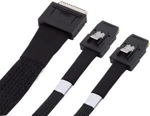 OCuLink PCIe PCI-Express SFF-8611 8x 8-Lane to Dual SFF-8087 4x SSD Data Active Cable 50cm OCuLink PCIe PCI-Express SFF-8611 8x 8-Lane to Dual SFF-8087 4x SSD Data Active Cable 50cm