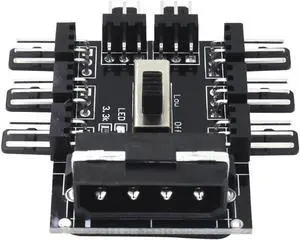 hot-PC 1 to 8 4Pin Molex Cooler Cooling Fan Hub Splitter Cable PWM 3Pin Power Supply Speed Controller Adapter For PC Mining