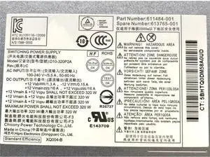 320W 503377-001 508153-001 D10-320P2A 611484-001 613765-001 for 6000 6200 6300 8000 8100 8200 8300 600 800 G1 MT Power Supply