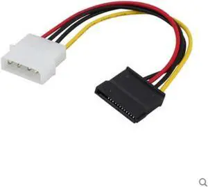 ATA SATA 4 Pin IDE to 15 Pin HDD Power Adapter Cable Hard Drive Adapter Male to Female Cord