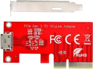 PCI-E 3.0 Express 4.0 x4 to Oculink External SFF-8612 SFF-8611 Host Adapter for PCIe SSD with Bracket