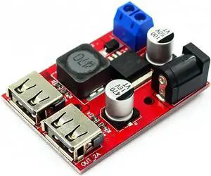 LM2596 LM2596S Dual USB DC-DC 9V 12V 24V 36V to 5V 3A Step Down Buck Converter Board Car Charger Solar Power Supply Module