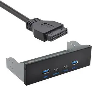 USB 3.0 HUB 4 Ports Front Panel to Motherboard 20Pin Connector Cable for 5.25" CD-ROM Bay & USB-C