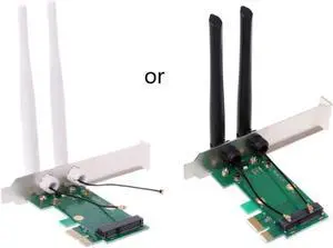 PCI-E Express to PCI-E Adapter Card Wireless Network Card WiFi Mini 2 Antenna External PC