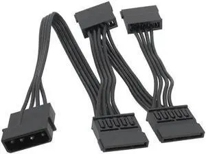 4 Pin Male to SATA 15 Pin Female Power Supply Cable 1 to 4 Cord Hard Drive IDE M-olex to 4-Port 15Pin SATA Power Cable 30 inch