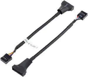 USB 2.0 9pin Housing Male to Motherboard USB 3.0 20pin Header Female Cable 0.1M