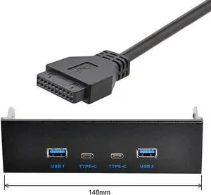 USB-C & USB 3.0 HUB 4 Ports Front Panel to Motherboard 20Pin Connector Cable for 5.25" CD-ROM Bay USB-C & USB 3.0 HUB 4 Ports Front Panel to Motherboard 20Pin Connector Cable for 5.25" CD-ROM Bay