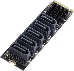 ChenYang M.2 NGFF NVME M-Key PCI Express to SATA 3.0 6Gbps 5 Ports Adapter Converter Hard Drive Extension Card JMB585 2280