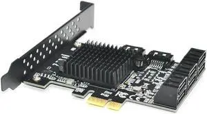Ruth's sister 88SE9215 Chip 8 Ports SATA 3.0 To Pcie Expansion Card PCI Express SATA Adapter SATA 3 Converter With Heat Sink For HDD