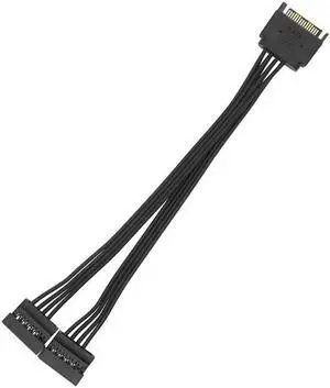 30CM SATA 15pin male to female power cable hdd ssd power supply cable computer connections(1 to 2sata female)