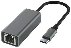 Type-C to Ethernet Adapter Type-C to RJ45 Interface Converter for All Kinds of Laptops Grey-AB01