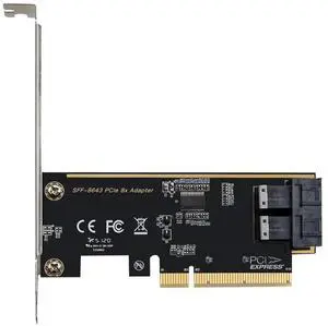 PCIE 8X to 2 Ports U.2 Adapter Card SFF8643 Dual NVMe SSD PCIE X8 Expansion Card SFF8643 U2 Adapter-AB01 PCIE 8X to 2 Ports U.2 Adapter Card SFF8643 Dual NVMe SSD PCIE X8 Expansion Card SFF8643 U2 Adapter-AB01