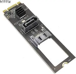 NVME to Dual SATA Riser Card M.2 NVME TO SATA3.0 6G Controller M.2 Key-M PCIE NVME to SATA Hard Disk Drive Converter JMB582 Chip(Style-1)