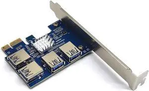PCI-E 1 To 4 PCI Express 16X Slot Riser Card PCI-E 1X To External 4 PCI-e Slot Adapter PCIe Multiplier Card For BTC Miner Mining