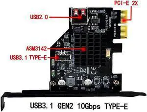 USB 3.1 USB 2.0 Pcie Pci Express Card Adapter Pci-e Expansion Card Front Panel Socket for Motherboard