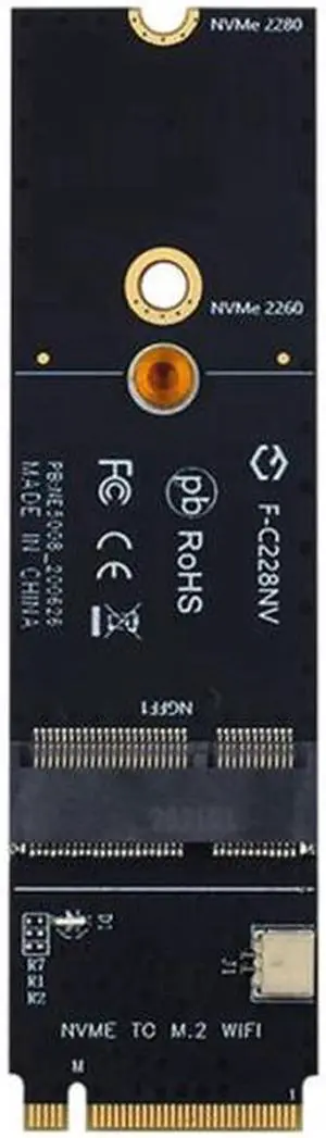 Wireless M.2 A+E Key Slot to M.2 M Key Wifi Bluetooth Adapter for AX200 9260 Bcm94352Z Card NVMe PCI Express SSD Port