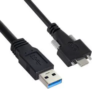 Standard USB3.0 Data Cable Mount Type for Camera Recorder to 5 Meters USB 3.1 Type-C Dual Screws Locking